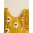 thumbnail image 3 of Bagilaanoe Newborn Baby Girl Summer Rompers Daisy Print Sleeveless Bodysuits 3M 6M 12M 18M 24M Infant Ruffles One Piece Jumpsuit, 3 of 7