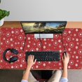 thumbnail image 4 of Long Mouse Pads for Desk,Red Christmas Snowflake Pattern Desk Mats on Top Of Desks, Desk Mouse Pad Extra Large with 3mm Non-Slip Base and Stitched Edge for Gaming,Office,Work,Home 47.3x23.6in, 4 of 5