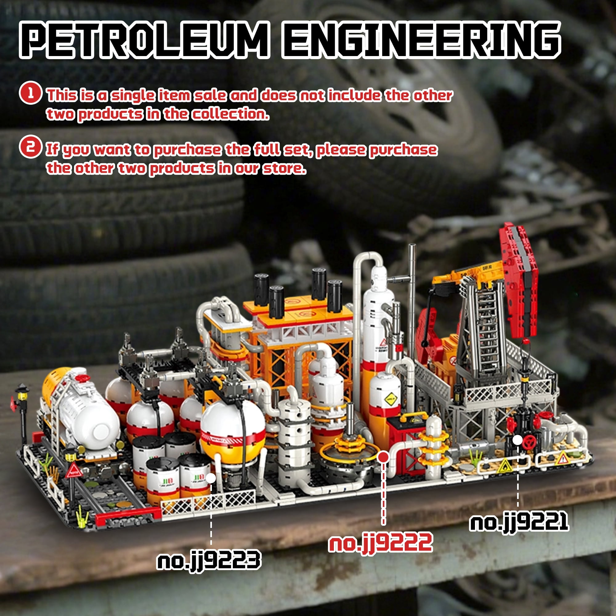 Honchoes Oil Refinery Building Blocks Set Compatible with Lego Petrochemical Factory Station Architecture for Adults 734Pcs