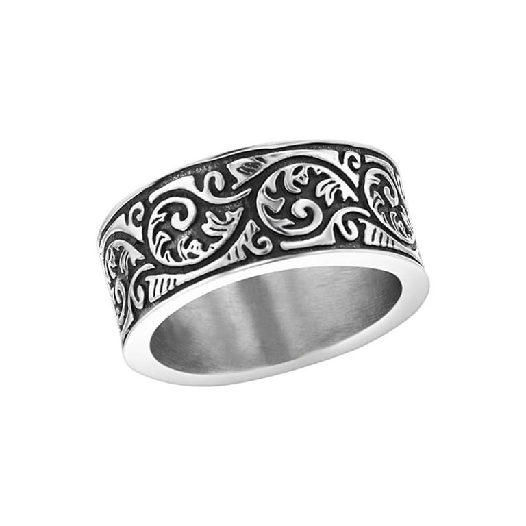 ED HARDY Men's Stainless Steel Silver-Tone Ring with