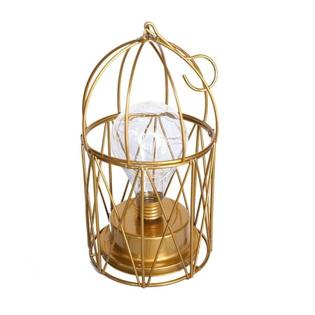 

Garhelper Led Night Light Birdcage Decoration Iron Mini Room Lamp The Bedroom Creative Stainless Steel Plastic Lights