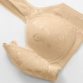 thumbnail image 6 of Fznquz No Wire Bras for Women Plus Size Front Closure Daisy Soft Seamless Beige Everyday Bra, 6 of 6