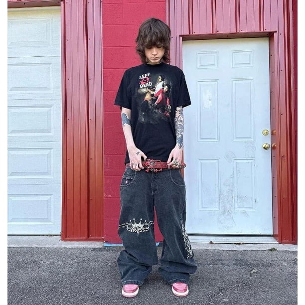 Y2K JNCO Jeans Vintage Embroidered High Quality Baggy Jeans Hip