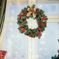 thumbnail image 3 of Harpi 16 Inch Christmas Wreaths for Front Door, Winter Decor Christmas Cones Green Leaves Red Fruit Garland Door Hanging Artificial Red Fruit Garland Decoration, 3 of 9
