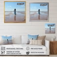 thumbnail image 4 of Designart "Woman's Solitude by the Sea" Coastal Framed Wall Art Decor - Coastal Blue Coastal Beach Entryway Framed Wall Art Print, 4 of 6