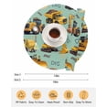 thumbnail image 6 of 15 Inch Round Placemats Set of 4, Construction Truck Non Slip Heat Insulation PP Table Mats, Cartoon Grips and Bulldozers Green Washable Place Mats for Kitchen Dining Party Table Decor, 6 of 7