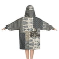 thumbnail image 2 of Geometric and Floral Boho Pattern Blanket Hoodies for Kids 6-13YR Oversize Wearable Blanket Hoodies for Boys Girls Teens, 2 of 7