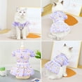 thumbnail image 4 of High Elasticity Dog Dress - Puff Sleeves Breathable Puppy Clothes with Spring/Summer Print - Perfect for Home Wear, 4 of 8