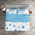 thumbnail image 2 of Ambesonne Blue White Quilted Coverlet 3 Pcs, Rain Drops and Cloud, King Size, Blue White, 2 of 2