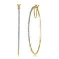 thumbnail image 3 of Genuine 0.02 Carat Natural Diamond Accent Hoop Earrings Three Color Sets Crafted In 14K Gold Plated, 3 of 8