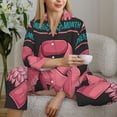 thumbnail image 6 of Zufioo Ribbon With Angel Wings Women's Pajamas Set Long Sleeve Shirts & Long Pants 2 Piece Pjs Sleepwear with Pockets，Pajama Set Top With Pants，Lounge Sets Long Sleeve Sleepwear-, 6 of 7