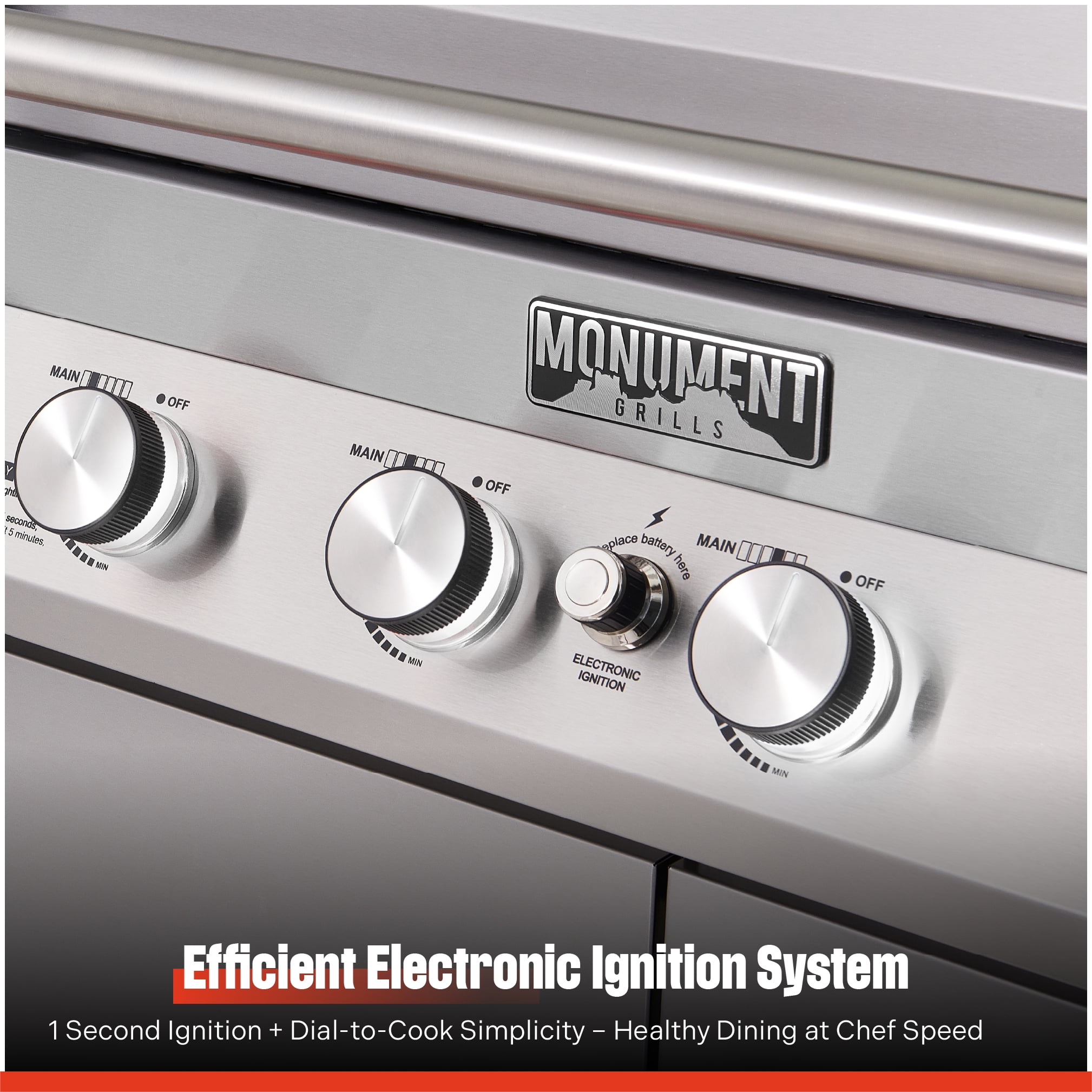 Monument Grills Denali Series 6-Burner Black Dual Fuel Cabinet Grill with Clearview Lid and LED Knobs