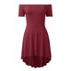 thumbnail image 1 of Vestido skater asimétrico con hombros descubiertos para mujer - Vestido de cóctel de fiesta con manga corta y dobladillo asimétrico, tallas S-2XL, 1 of 8