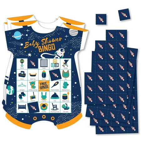 Big Dot of Happiness Blast Off to Outer Space - Picture Bingo Cards and Markers - Rocket Ship Baby Shower Shaped Bingo Game - Set of 18 price history on PriceWatchPro