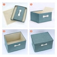thumbnail image 3 of Unique Bargains Storage Cube, Fabric Bin with Lid and Handle Green 14*11*7in, 3 of 5