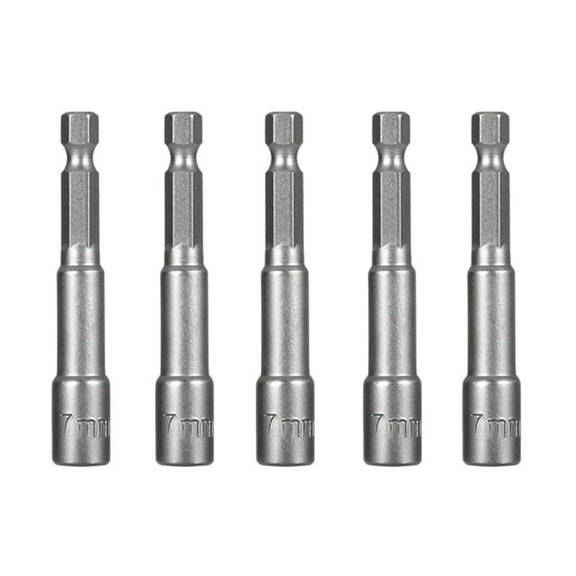 5 Pieces Nut Driver Household Workshop Woodworking Hex Shank Woodworking Accessory Universal Bit Electric Pneumatic Screwdriver Impact Drivers Bits 7x65mm