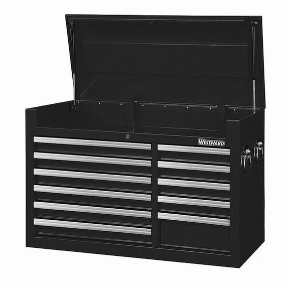 WESTWARD Top Chest, 11-Drawers, Powder Coated Black, 41.5" W x 18.5" D x 27" H