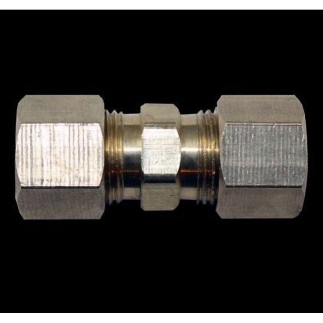 American Grease Stick Adapter Fitting FLRL-065 Fuel Line Adapter; 3/8 Inch Nylon To 3/8 Inch Nylon; Brass; Set of 2
