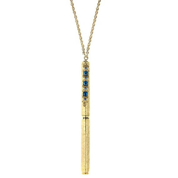 1960s Vintage Styled Sapphire-Colored Pen Necklace