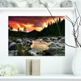 thumbnail image 2 of Design Art Rocky Mountain River at Sunset Photographic Print on Wrapped Canvas, 2 of 5