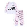 thumbnail image 4 of Conjuntos de pijamas personalizados para el día de Pascua de manga larga para niños y niñas, ropa de dormir cómoda y encantadora con estampado en forma de conejo y corazones, añade tu texto, 4 of 4