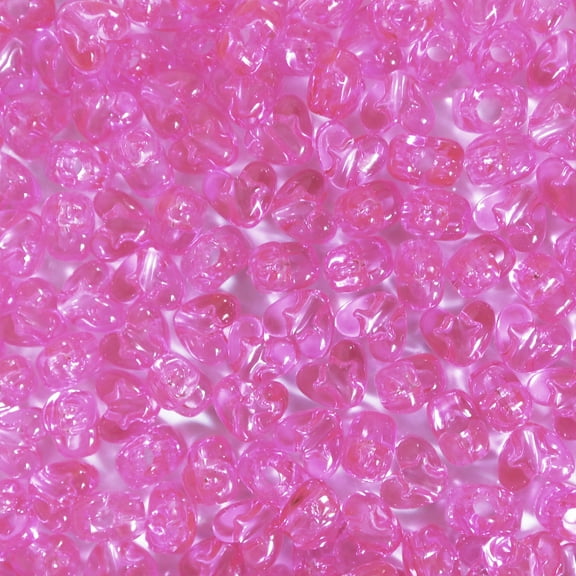 Heart Beads Pink Rose Transparent Large Hole Pony Beads Pk/50 Made in USA