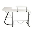 thumbnail image 3 of Pemberly Row L-Shaped Steel Metal Computer Gaming Desk in White/Black, 3 of 8