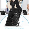 thumbnail image 4 of Dteck Case for iPad 11-inch (A16) 2025 /iPad 10th Generation 10.9 inch 2022,Heavy Duty Silicone + PC Case Shockproof Handle Grip Kickstand Cover with Shouldler Strap for iPad 10th/11th Gen,Black, 4 of 9