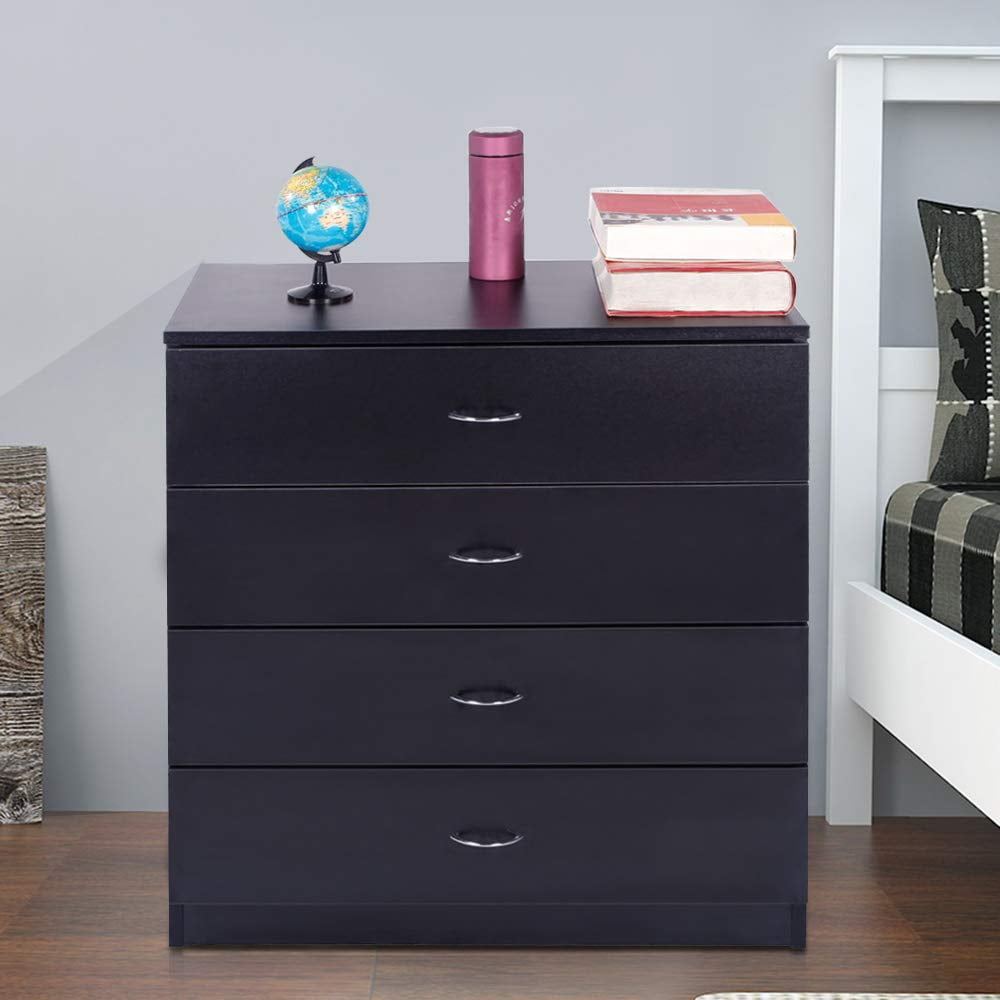 Clearance!Black Chest of Drawers, Heavy Duty Wood 4-Drawer ...