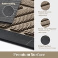 thumbnail image 3 of FEELHOME Outdoor Mat 24"x35" Non Slip Front Door Mat Outside Absorbent Rubber Welcome Mat Low Profile Dirt Trapper Indoor Outdoor Doormat Boho Geometric Door Mat Outside Thick Entryway Rug Beige, 3 of 7