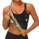 thumbnail image 3 of Balery Abstract Gold Floral Galaxy Sujetadores deportivos con espalda cruzada para mujer, acolchados, sin costuras, de alto impacto, ideales para yoga, gimnasio, entrenamiento y fitness.-XX-Large, 3 of 8
