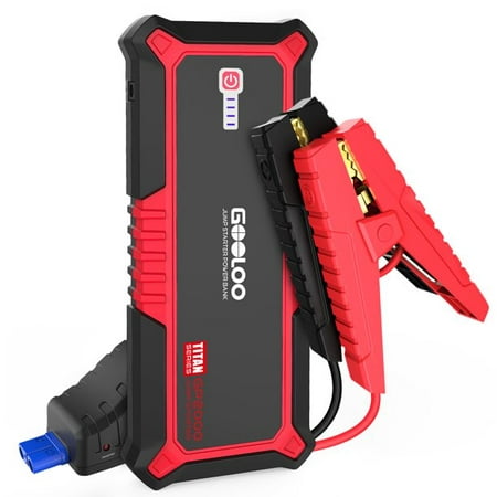 GOOLOO GP2000 2000A Peak Jump Starter Car Battery Charger Supersafe Auto Jumper Box(up to 9L Gas,7L Diesel Engines)