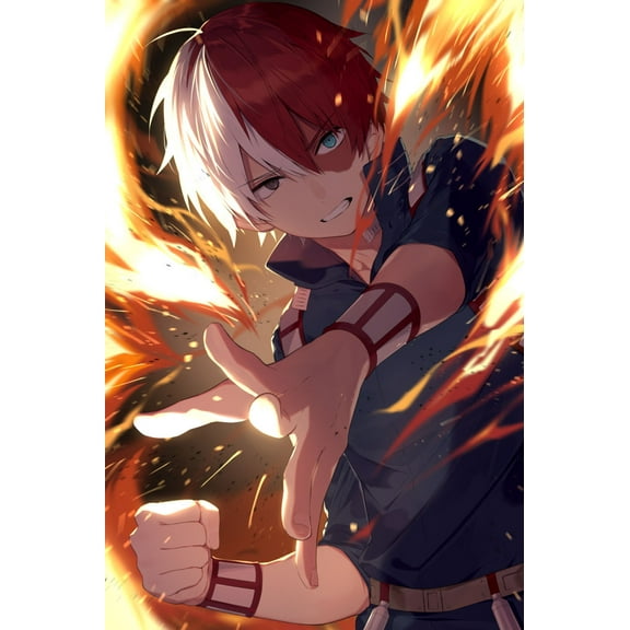 Anime My Hero Academia Shoto Todoroki - Poster 12 x 18 inch Poster Print Frameless Art Gift 30 x 46 cm Paper