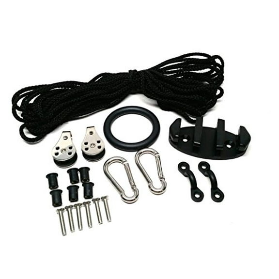 PactradeMarine Kayak Anchor Trolley Kit Rope Cleat Pulley Block Rigging Ring