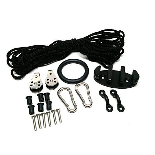 PactradeMarine Kayak Anchor Trolley Kit Rope Cleat Pulley Block Rigging