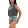 thumbnail image 4 of ATHLECHIC Women 's Casual Crew Neck Sleeveless Basic Tank Top L Dark Gray Print, 4 of 5