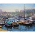 thumbnail image 3 of Lague, Mark 24x20 Black Modern Framed Museum Art Print Titled - Chicago Harbor, 3 of 5