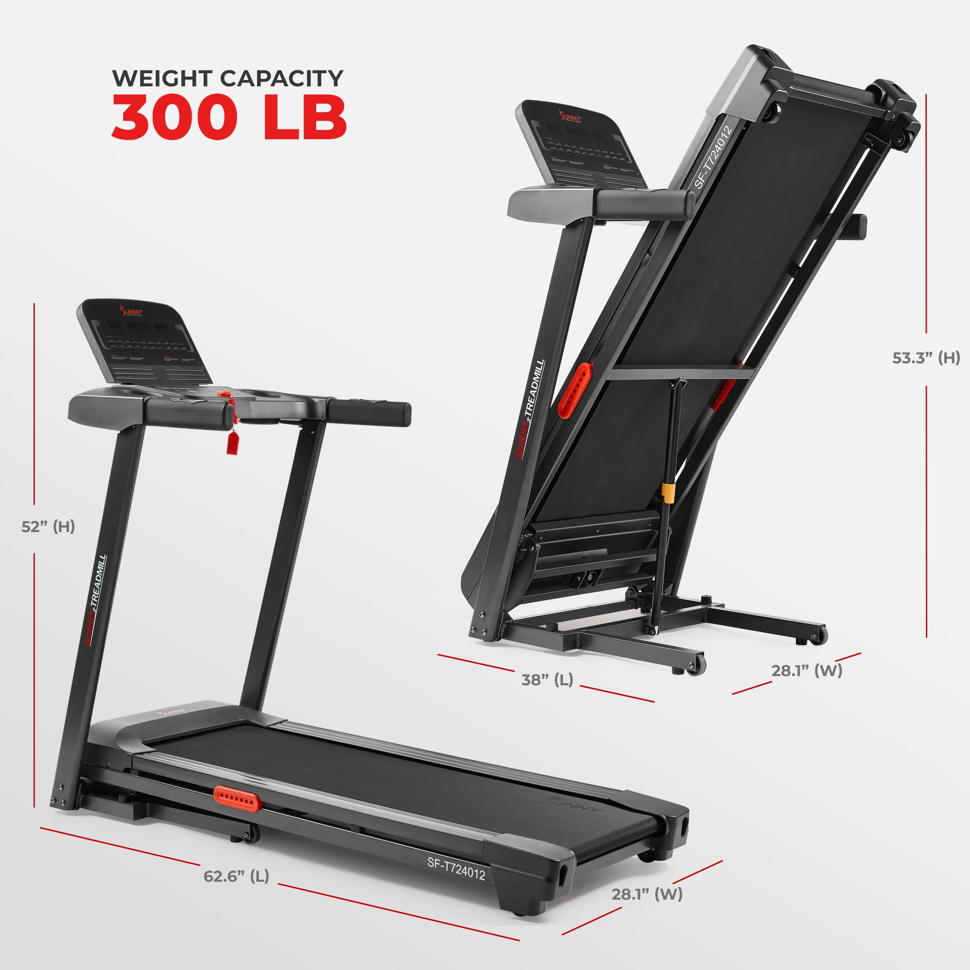 Sunny Health & Fitness Active 400 Smart Auto Incline Treadmill