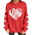 thumbnail image 4 of Aofany Women Valentine's Day Pullover Sweatshirts Heart Print Sweater Tops Long Sleeve Crewneck Shirts Fashion Loose Blouse Sweatshirt, 4 of 5