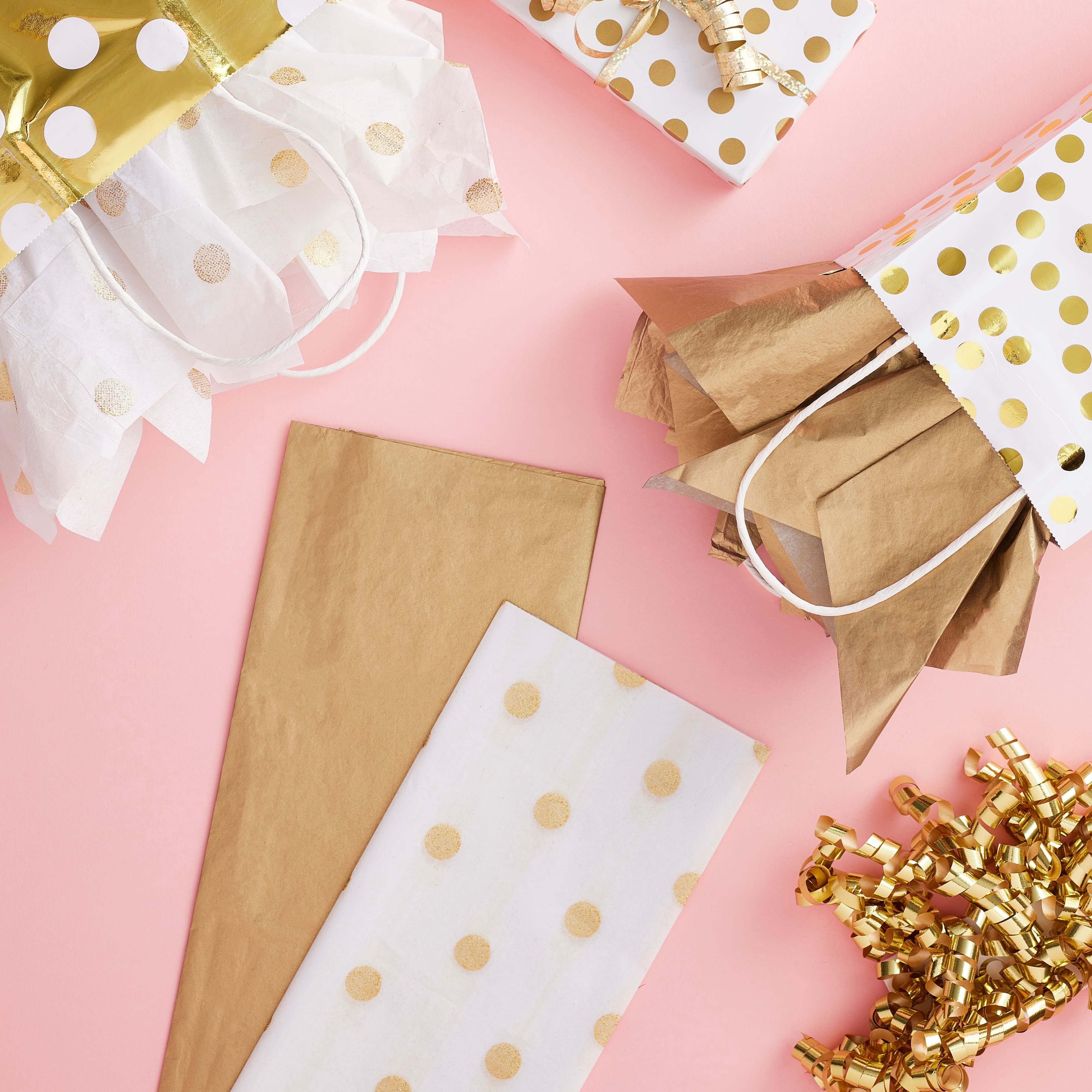 12 Packs: 5 ct. (60 total) Gold Dot Gift Tissue Paper by Celebrate It