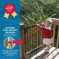 thumbnail image 3 of Cardinal Gates SS30OD Outdoor Dog Gate for Stairs – Adjustable Aluminum Safety Gate for Kids & Pets – Toddler Gate for Patio, Deck, Porch – Wall Mounted – Black – Screw in, 3 of 6