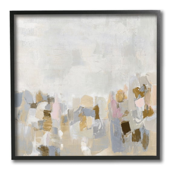 Stupell Industries Modern Flecked Landscape Abstract Painting Black Framed Art Print Wall Art, 12 x 12