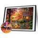 thumbnail image 1 of Cuadros Decorativos 5D bricolaje taladro cuadrado completo diamante pintura puesta de sol casa de campo decoración arte artesanía Ehuebsd embutido en tela, 1 of 9