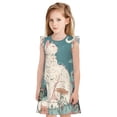 thumbnail image 1 of Fotbe Celestial Cat And Flowers Vestido de Dormir para Niñas de 3 a 10 Años, Mangas Cortas, Estilo Princesa, Pijama Camisón con Mangas Voladas-XX-Large, 1 of 6