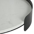 thumbnail image 5 of DecMode 19" x 19" White Marble Round Tray with Black Metal Frame, 1-Piece, 5 of 9