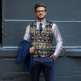 thumbnail image 4 of Uourmeti Lightweight Tuxedo Vests for Casual Formal, Woven Fabric Slim Fit Men's Formal Suit Vest, Southwestern Geometric Pattern, 4 of 7
