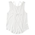 thumbnail image 2 of Aeropostale Womens Lattice Back Tank Top, Blanco, Grande Aeropostale Camiseta sin mangas, 2 of 2