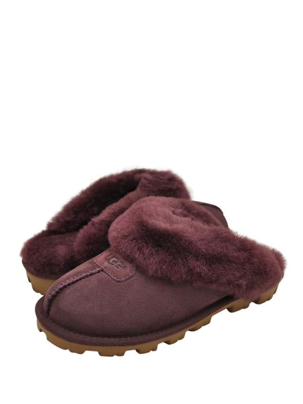 purple sheepskin slippers