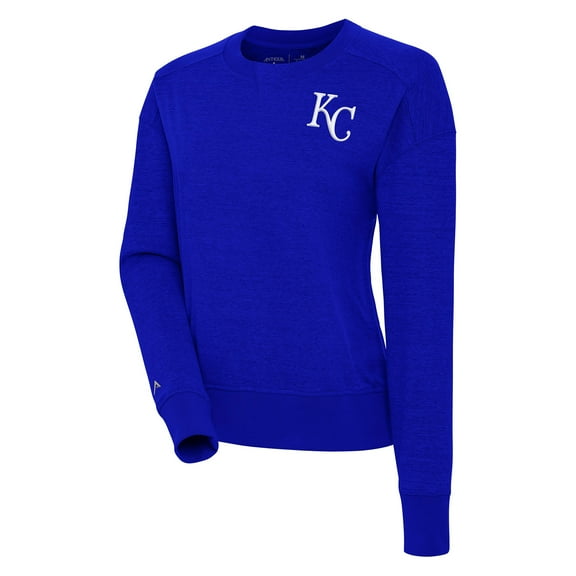Women's Antigua Royal Kansas City Royals Forward Fleece Pullover Sweatshirt