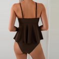 thumbnail image 5 of GIPQJK Women's Tankini Swimsuits Tummy Control 2 Piece Swim Suit Summer Flowy Adjustable Strappy Swimwear Top with Bottom,Coffee XL, 5 of 7